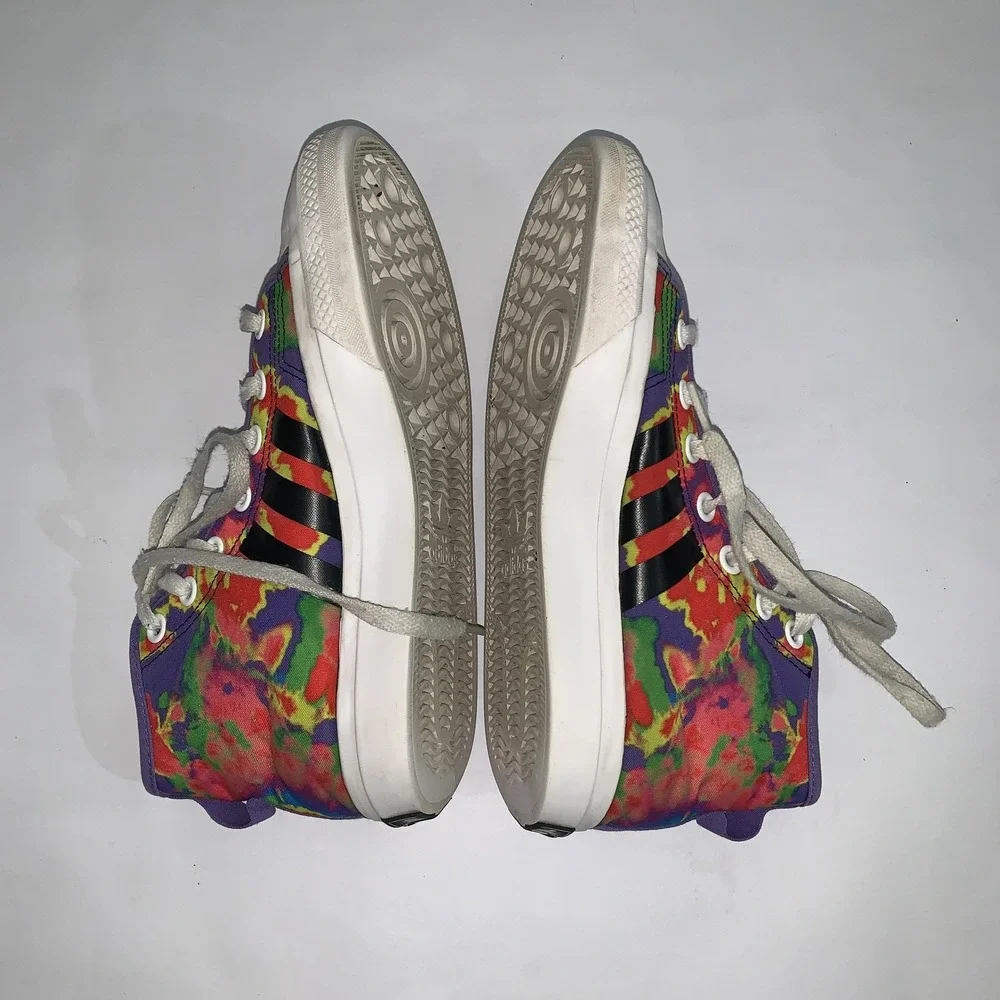 Adidas The Simpsons Nizza Sneakers Youth 6 Purple Tie Dye High Top Shoes